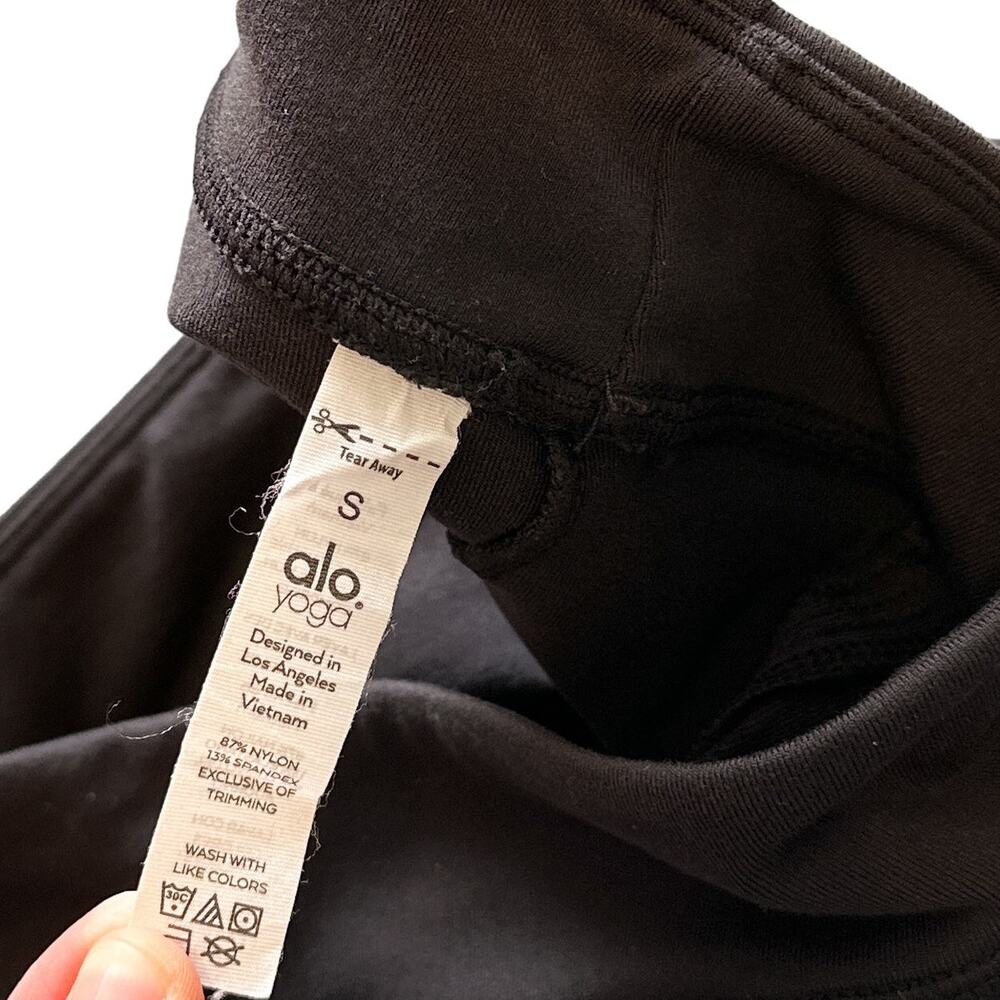 Alo Yoga Airbrush High Waist Flutter Flare Split Legging Pant Black Small - Picture 12 of 15